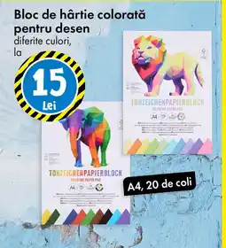 TEDI Bloc de hârtie colorată pentru desen Ofertă