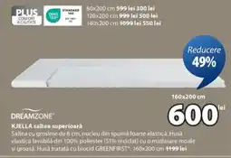 JYSK DREAMZONE KJELLA saltea superioară Ofertă