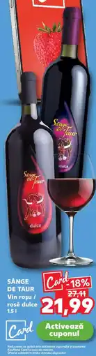 Kaufland SÂNGE DE TAUR Vin roşu / rosé dulce Ofertă