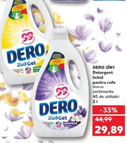 Kaufland DERO 2In1 Detergent lichid pentru rufe Ofertă