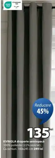 JYSK KVINGLA draperie semiopacǎ Ofertă