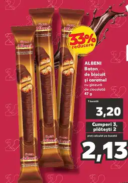 Kaufland ALBENI Baton de biscuit şi caramel Ofertă