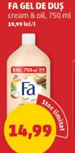 Penny Fa gel de dus cream & oil Ofertă