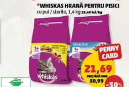 Penny Whiskas hrană pentru pisici cu pui / sterile Ofertă