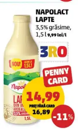 Penny Napolact lapte 3,5% grăsime Ofertă