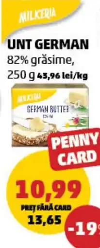 Penny Unt german 82% grăsime, Ofertă