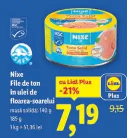 Lidl Nixe File de ton în ulei de floarea-soarelui Ofertă