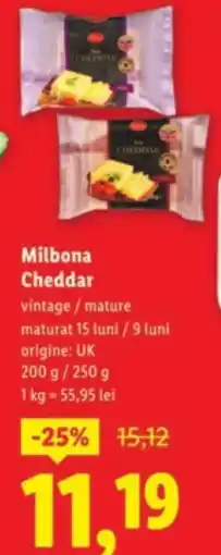Lidl Milbona Cheddar Ofertă