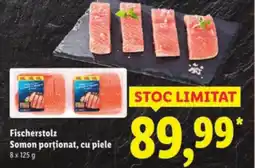 Lidl Fischerstolz Somon porționat, cu piele Ofertă