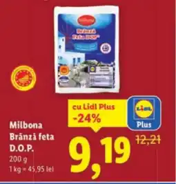 Lidl Milbona Brânză feta D.O.P. Ofertă