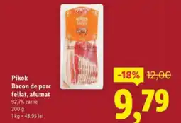 Lidl Pikok Bacon de porc feliat, afumat Ofertă
