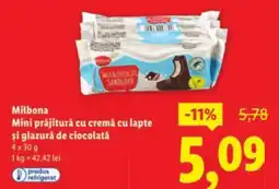 Lidl Milbona Mini prăjitură cu cremă cu lapte şi glazură de ciocolată Ofertă