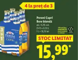 Lidl Peroni Capri Bere blondǎ Ofertă
