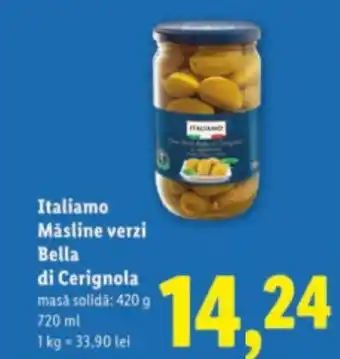 Lidl Italiamo Măsline verzi Bella di Cerignola Ofertă