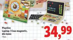 Lidl Playtive Laptop/Ceas magnetic, din lemn Ofertă
