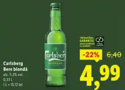 Lidl Carlsberg Bere blondǎ Ofertă