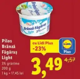 Lidl Pilos Brânză Făgăraş Light Ofertă