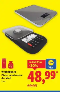 Lidl WEINBERGER Cântar cu calculator de calorii Ofertă