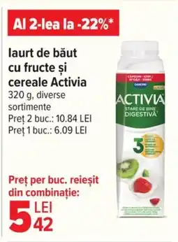 Carrefour Market laurt de băut cu fructe şi cereale Activia Ofertă
