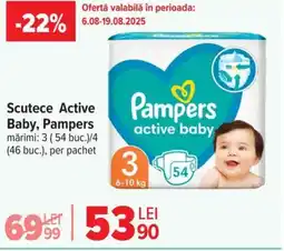 Carrefour Market Scutece Active Baby, Pampers Ofertă