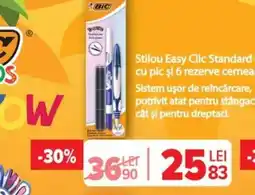 Carrefour Market Stilou Easy Clic Standard cu pic şi 6 rezerve cerneală Ofertă