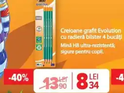 Carrefour Market Creioane grafit Evolution cu radierǎ blister 4 bucăţi Ofertă