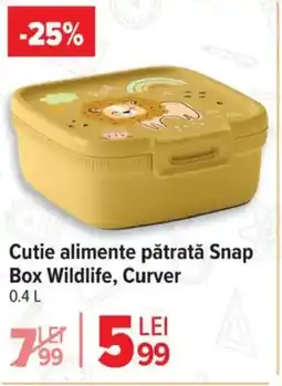Carrefour Market Cutie alimente pătrată Snap Box Wildlife, Curver Ofertă