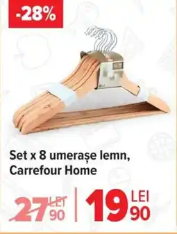 Carrefour Market Set x 8 umeraşe lemn, Carrefour Home Ofertă