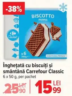 Carrefour Market îngheţată cu biscuiți și smântână Carrefour Classic Ofertă