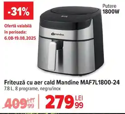 Carrefour Friteuză cu aer cald Mandine MAF7L1800-24 Ofertă