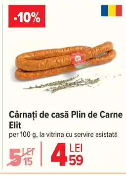 Carrefour Cârnaţi de casă Plin de Carne Elit Ofertă