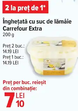 Carrefour îngheţată cu suc de lămâie Carrefour Extra Ofertă