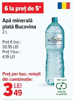 Carrefour Apă minerală platǎ Bucovina Ofertă
