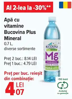 Carrefour Apă cu vitamine Bucovina Plus Mineral Ofertă