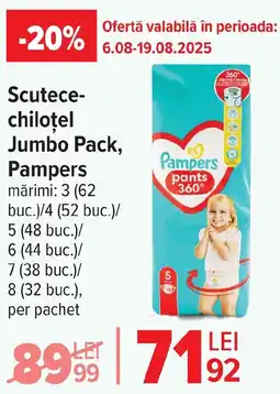 Carrefour Scutece- chiloţel Jumbo Pack, Pampers Ofertă