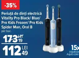 Carrefour Periuţă de dinți electrică Vitality Pro Black/Blue/ Pro Kids Frozen/ Pro Kids Spider Man, Oral B Ofertă