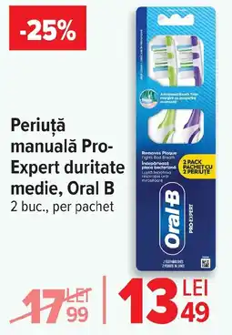 Carrefour Periuţă manuală Pro- Expert duritate medie, Oral B Ofertă