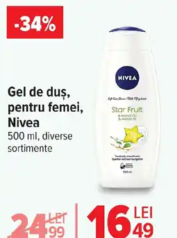 Carrefour Gel de duş, pentru femei, Nivea Ofertă
