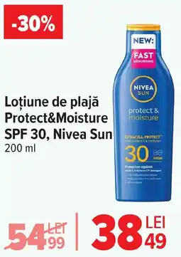 Carrefour Loţiune de plajă Protect&Moisture SPF 30, Nivea Sun Ofertă