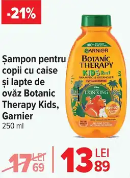 Carrefour Şampon pentru copii cu caise şi lapte de ovǎz Botanic Therapy Kids, Garnier Ofertă