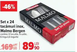 Carrefour Set x 24 tacâmuri inox, Malmo Bergen Ofertă
