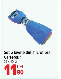 Carrefour Set 5 lavete din microfibrǎ, Carrefour Ofertă