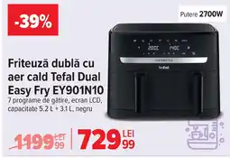 Carrefour Friteuză dublă cu aer cald Tefal Dual Easy Fry EY901N10 7 Ofertă