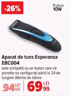 Carrefour Aparat de tuns Esperanza EBC004 Ofertă
