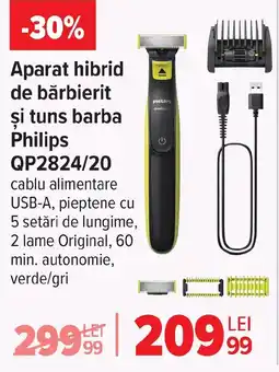 Carrefour Aparat hibrid de bărbierit şi tuns barba Philips QP2824/20 Ofertă