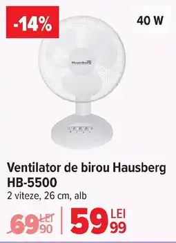 Carrefour Ventilator de birou Hausberg HB-5500 Ofertă