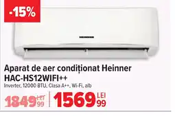 Carrefour Aparat de aer condiționat Heinner HAC-HS12WIFI++ Ofertă