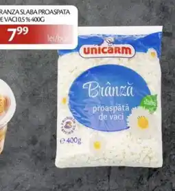 Unicarm Unicarm Branza slaba proaspata de vaci 0,5% Ofertă