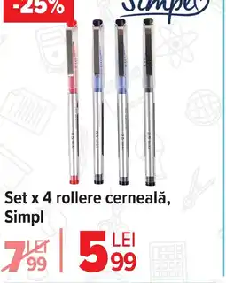Carrefour Set x 4 rollere cerneală, Simpl Ofertă