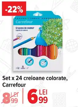 Carrefour Set x 24 creioane colorate, Carrefour Ofertă